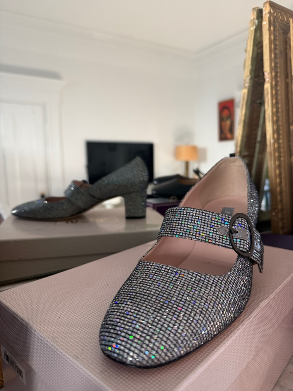 SJP by Sarah Jessica Parker Iridescent Glitter Mary Jane Pump - Picture 12 of 16